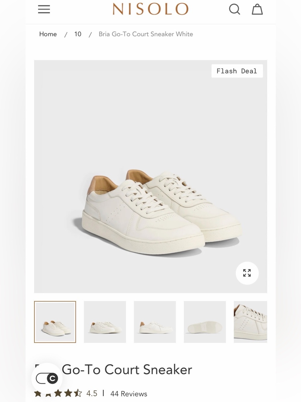 Nisolo Nearly New Bria Go To Court Sneaker White shoes